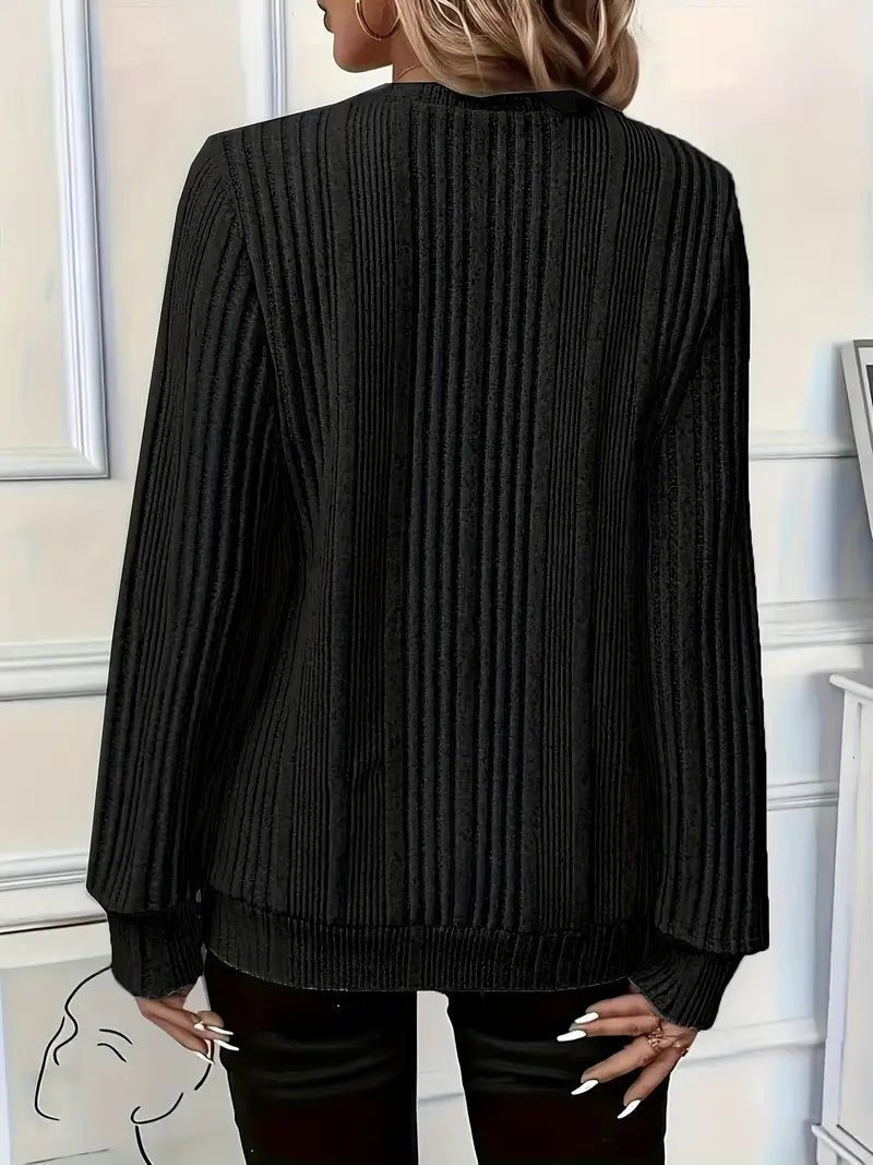 Amara – Ladies' Zip-Up Rib-Knit Jumper