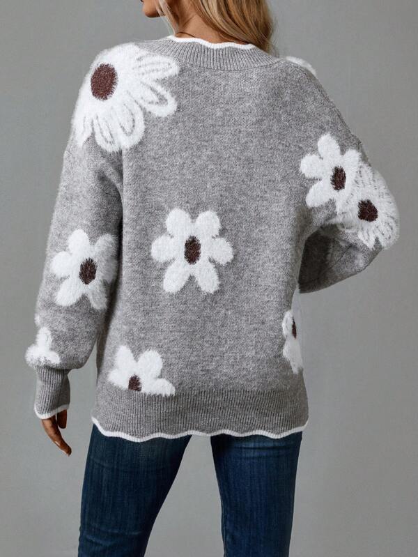 CLARA - FLATTERING V-NECK FLORAL JUMPER