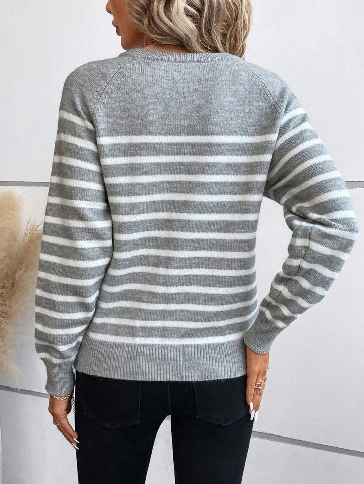 Grace - Ladies' Casual Striped Pattern Jumper