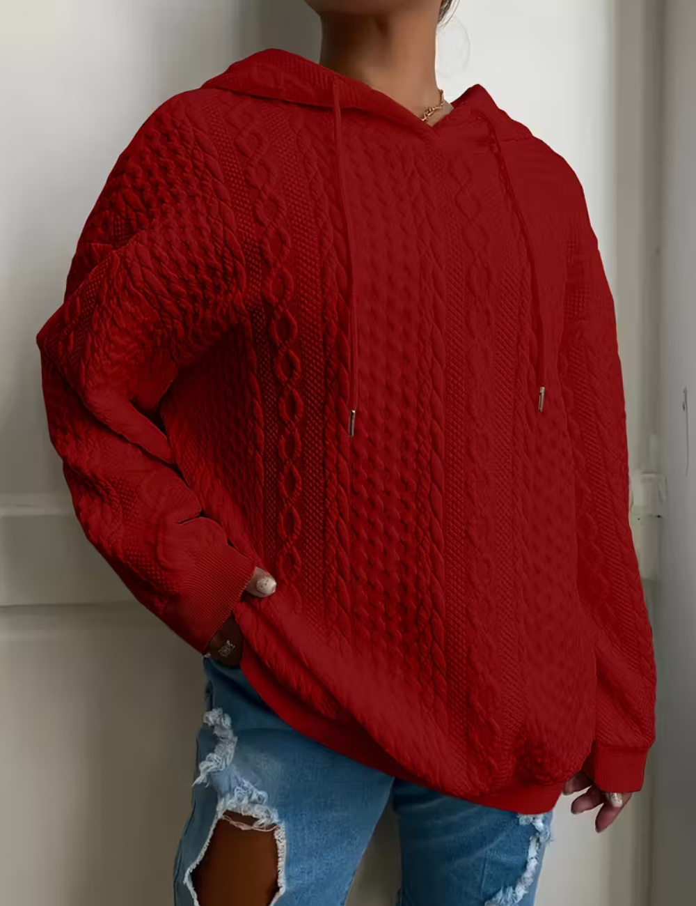 Clara  – Ladies' Cable Knit Hoodie