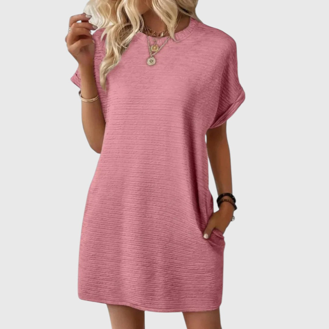 Pauline – Casual Minimalist Round Neck Summer Dress
