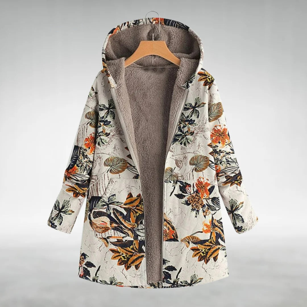 Emily – Floral Hooded Winter Coat