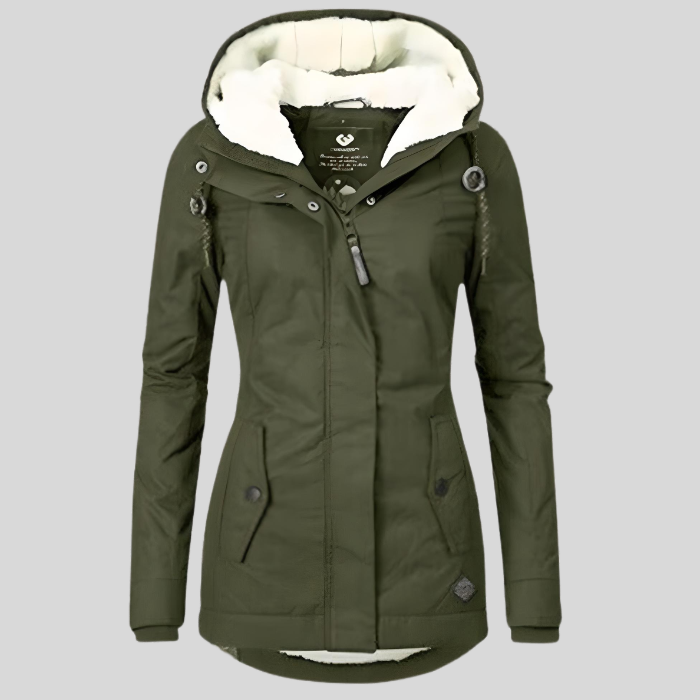 Catherine - Waterproof Long Jacket with Hood and Lining