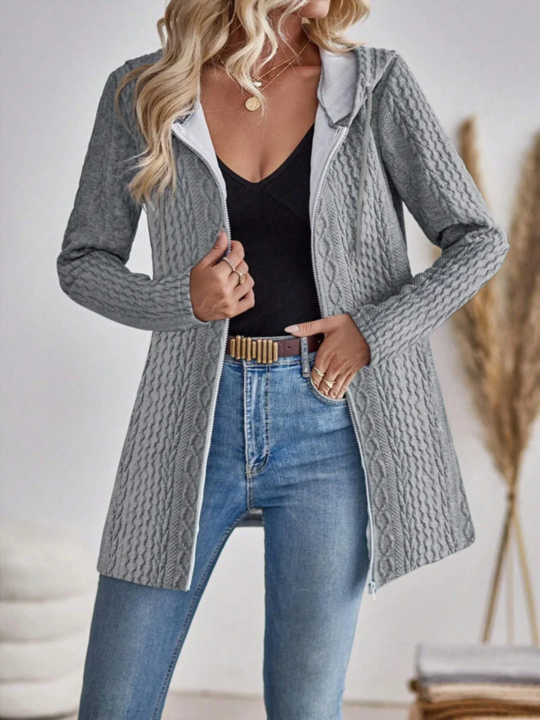 Eve - Warm Women's Cardigan with Pattern