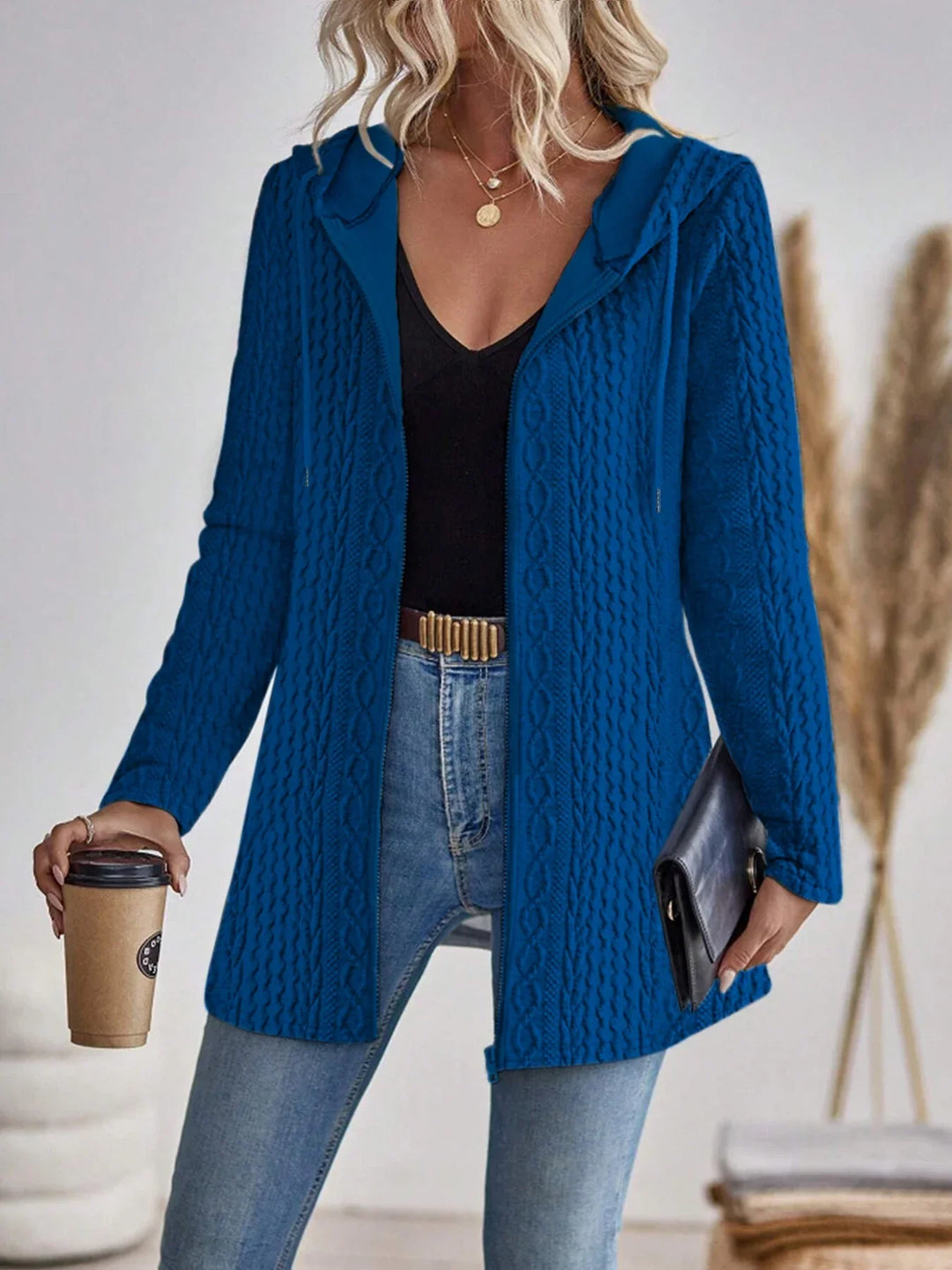 Eve - Warm Women's Cardigan with Pattern