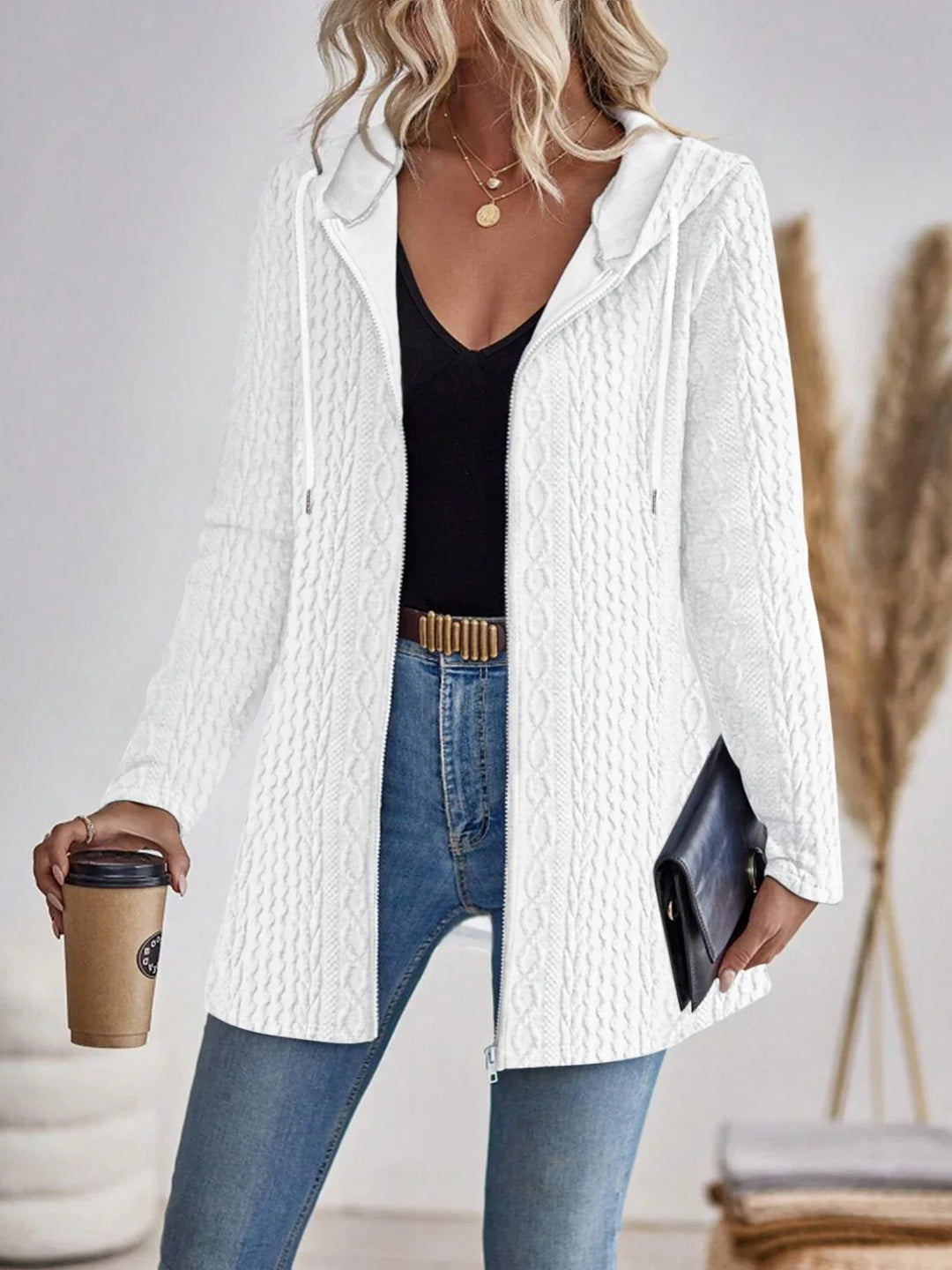 Eve - Warm Women's Cardigan with Pattern