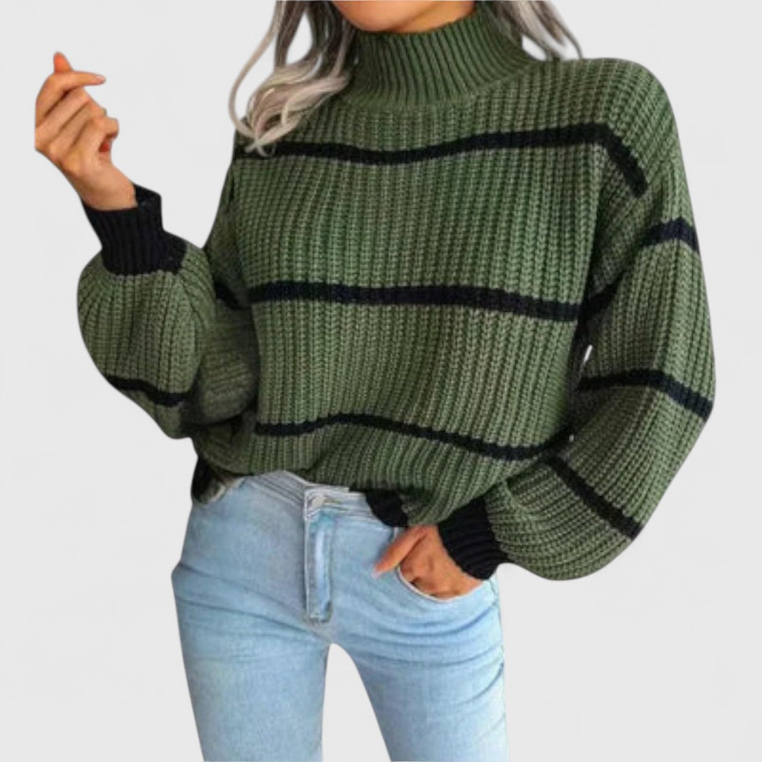 Chavala - Turtleneck Sweater with Stripes